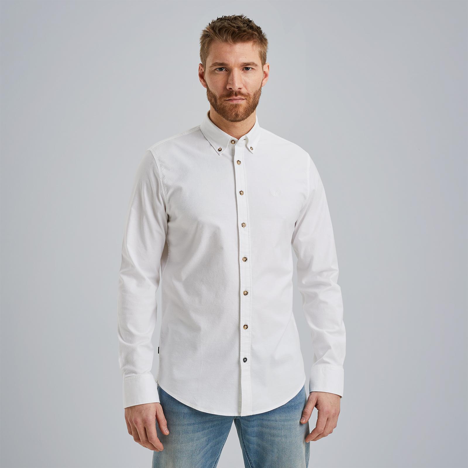 PME Legend regular fit overhemd met logo bright white