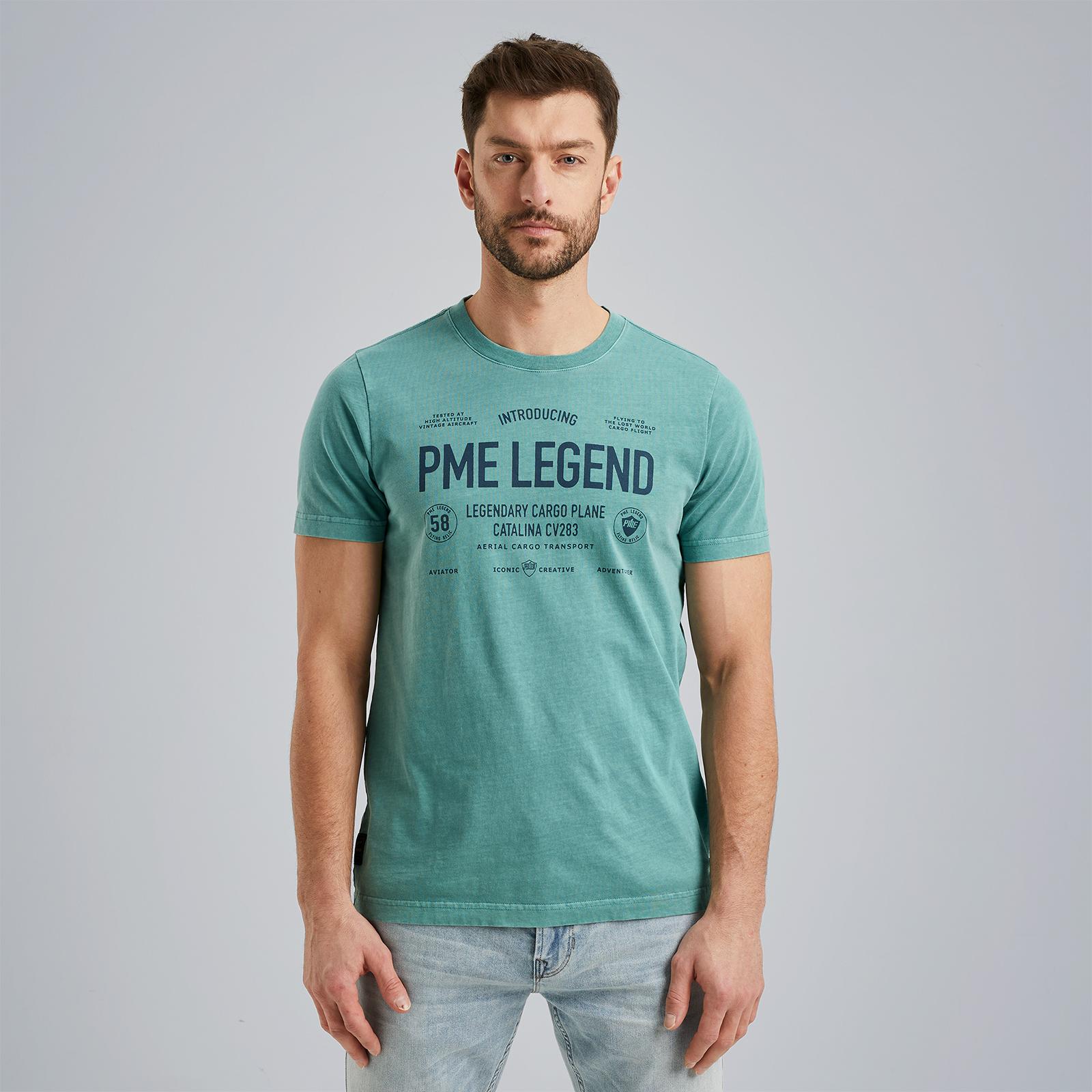 PME Legend T-shirt met printopdruk blauw