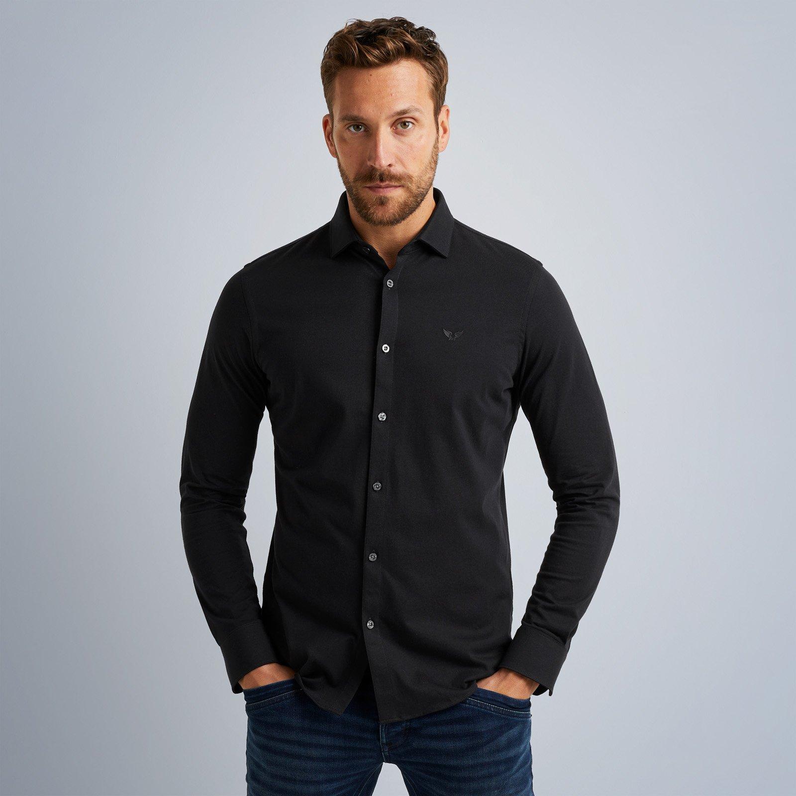 PME Legend regular fit overhemd met logo zwart