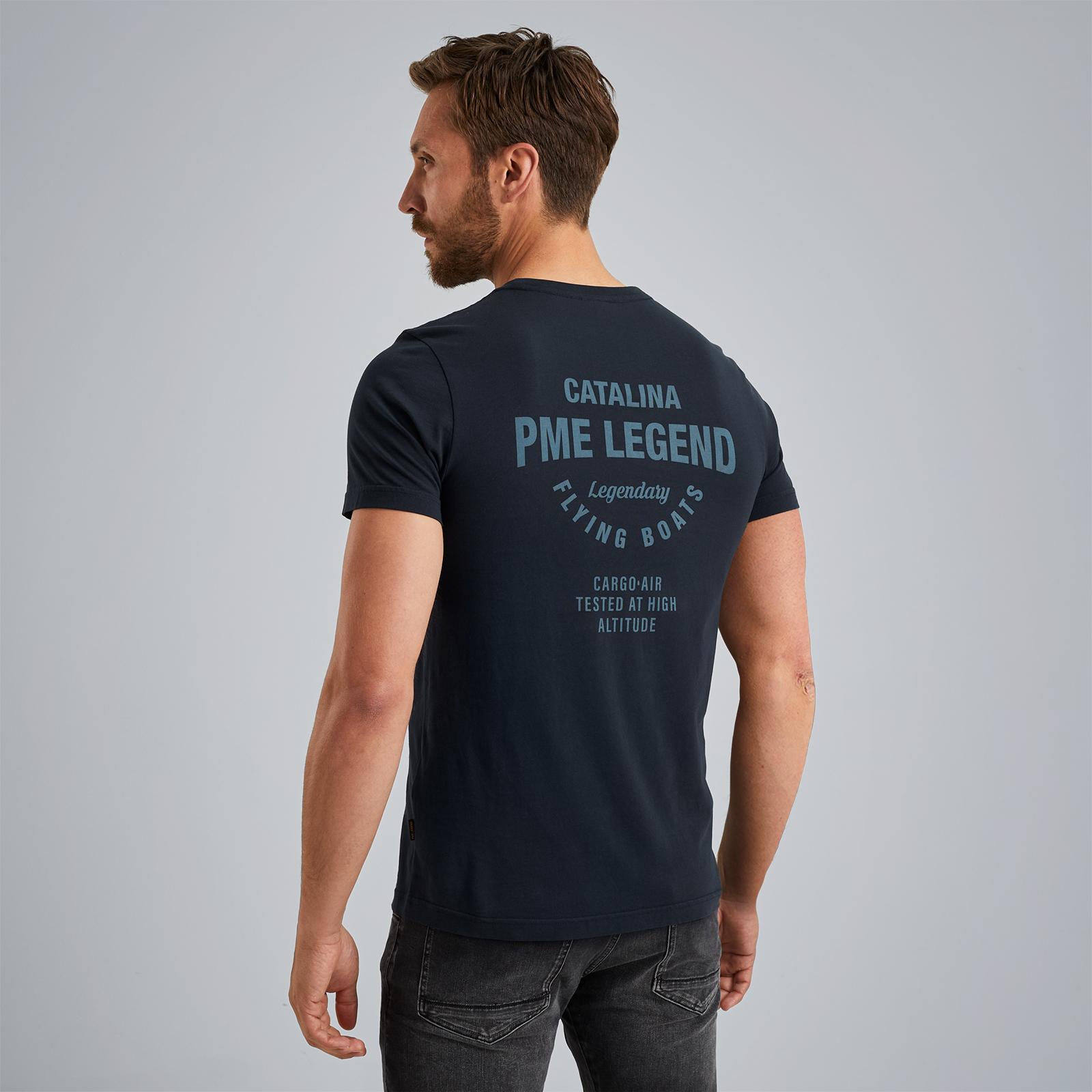 PME LEGEND Heren Polo's & T-shirts Short Sleeve R-neck Play Single Jersey Blauw