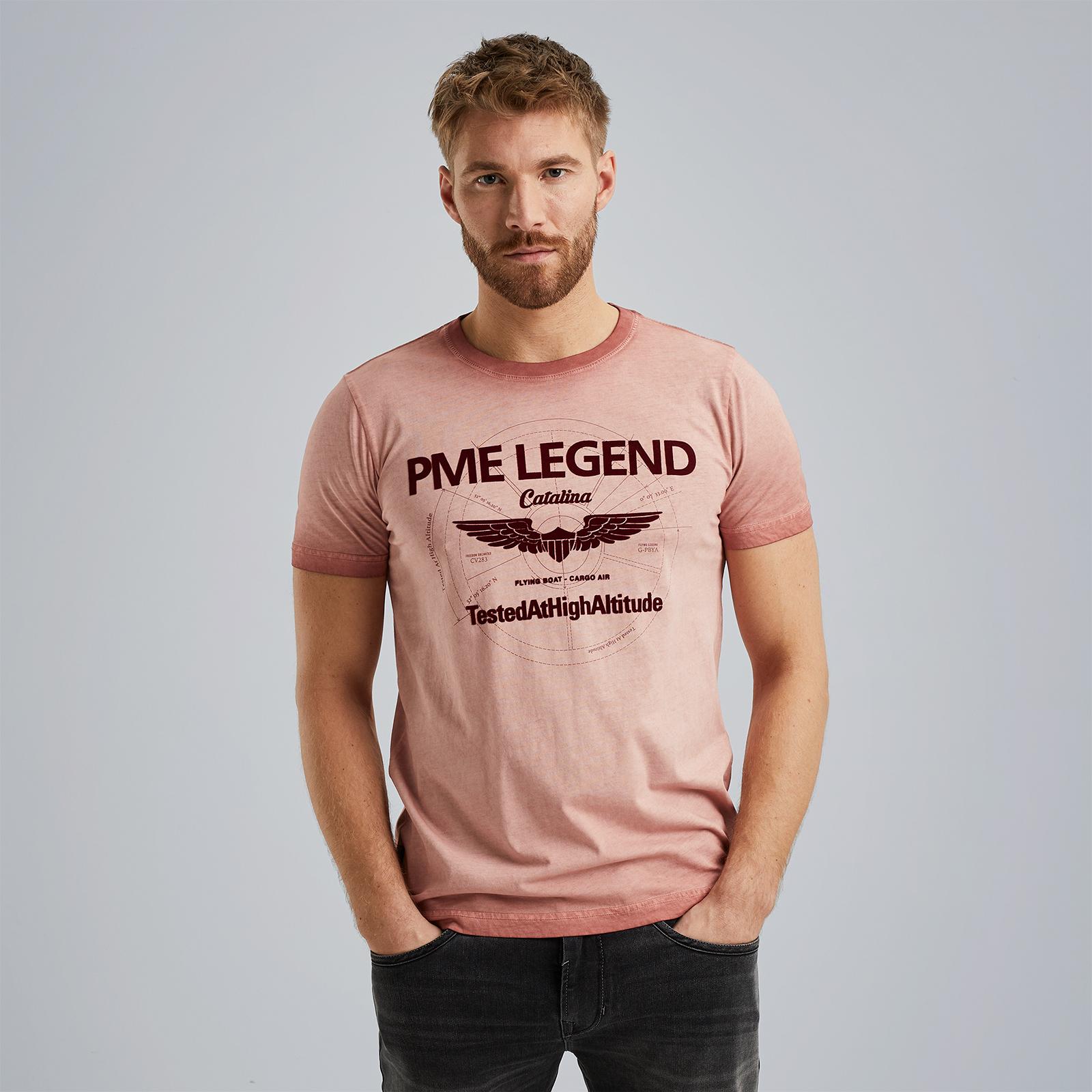 PME Legend Korte Mouw R-Hals T-Shirt Beige Heren