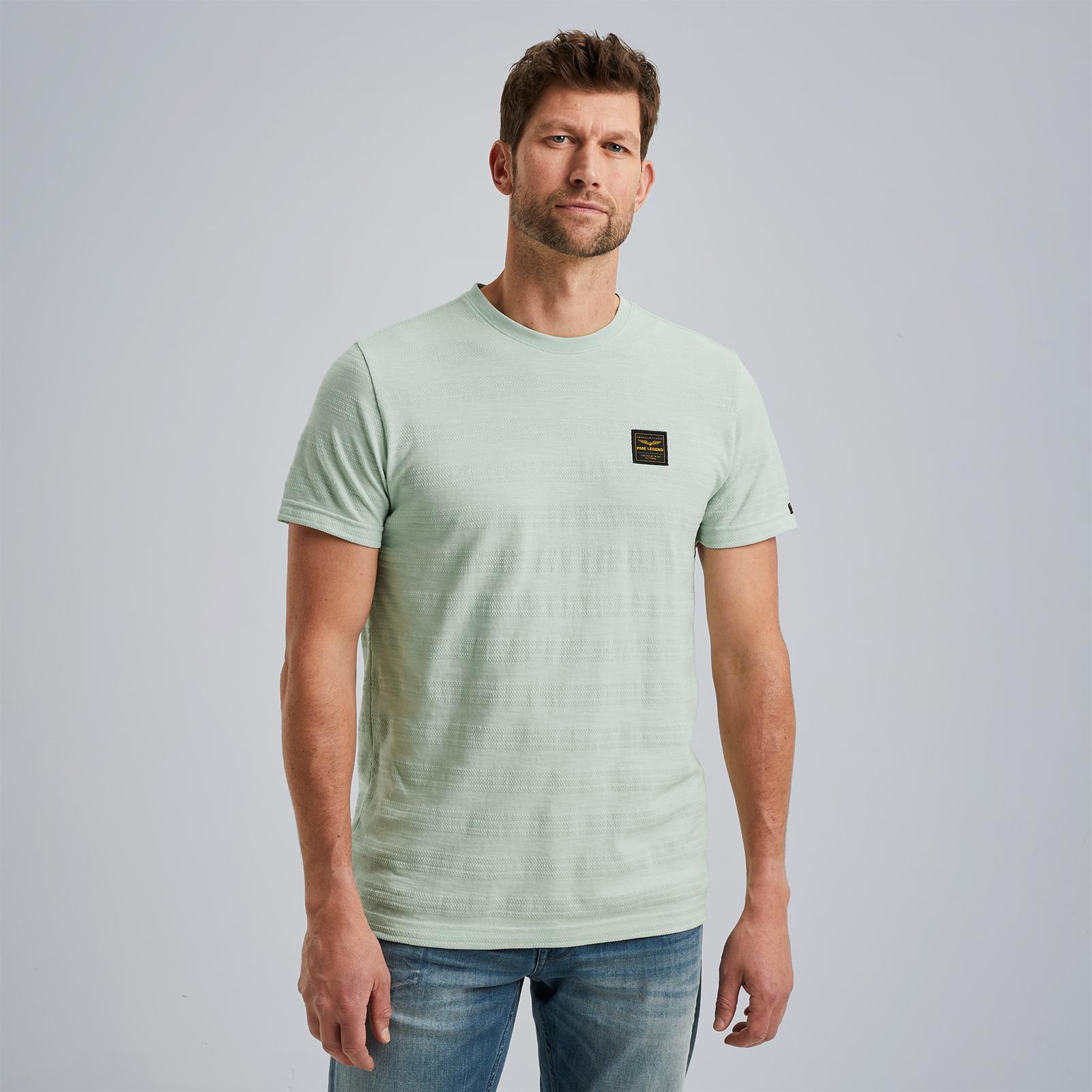PME Legend T-shirt met ingebreid patroon lichtgroen